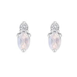 Zlaté cluster náušnice s měsíčními kameny a diamanty Herve