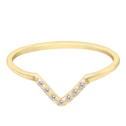 Zlatý vykrojený snubní prsten s diamanty Bebeha