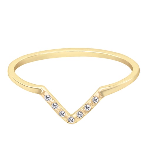 Zlatý vykrojený snubní prsten s diamanty Bebeha
