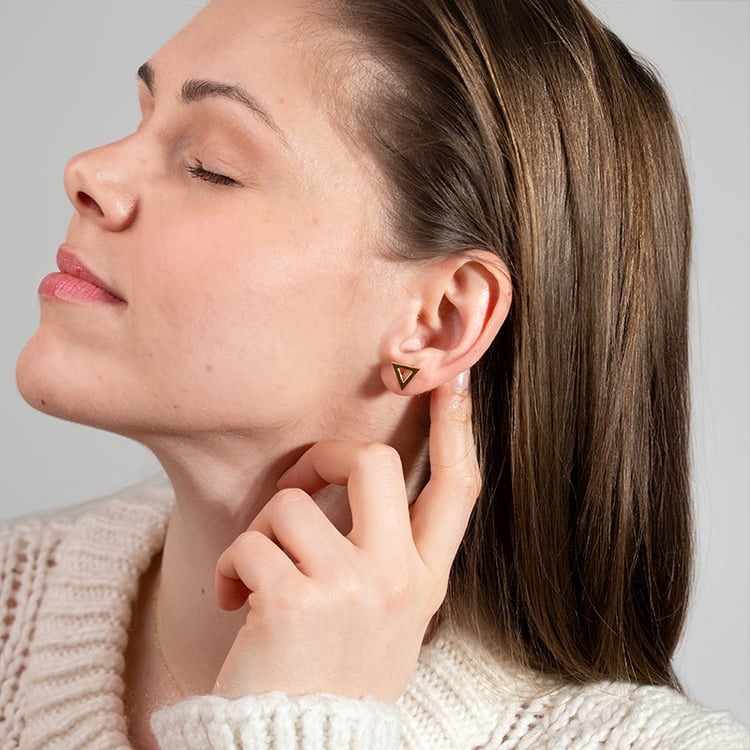 Náušnice zlaté trojúhelníky AirTriangl 151220