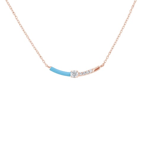 Modrý keramický náhrdelník s diamanty Jamey