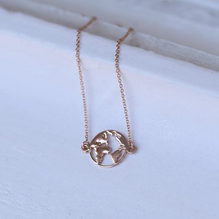 Zlatý minimalistický náramek s mapou 48571