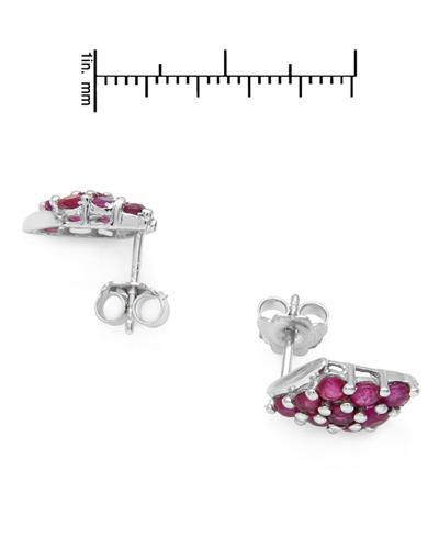Rubínové náušnice ze stříbra 878