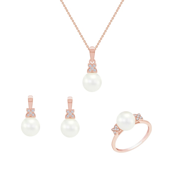 Zlatá perlová kolekce šperků 48828