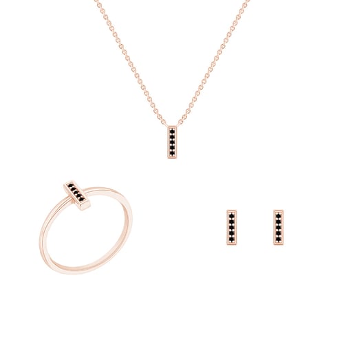 Minimalistická sada šperků s černými diamanty Myghal