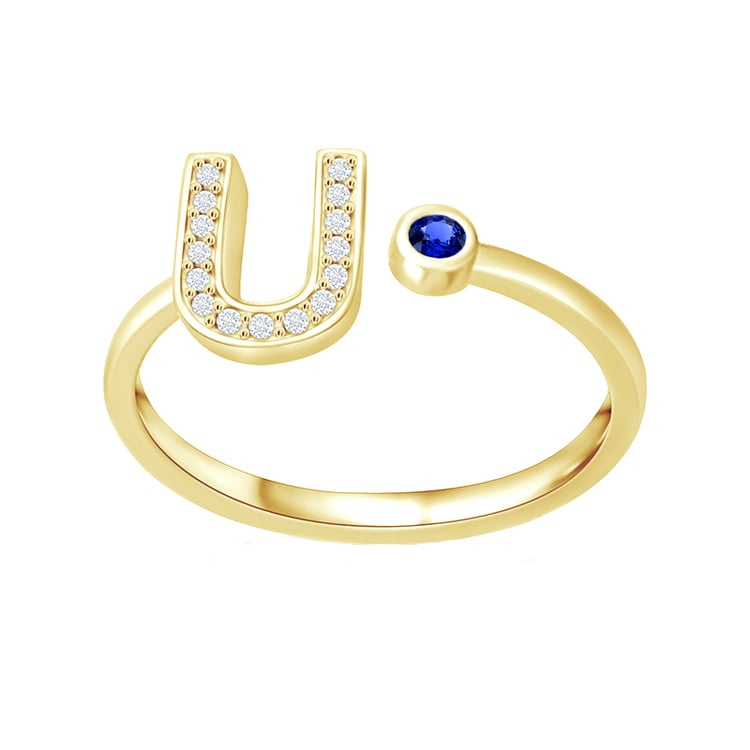 Zlatý prsten s diamanty a drahokamem 87961