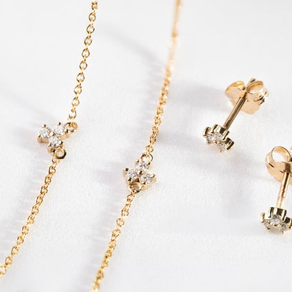 Kolekce minimalistických šperků se třemi lab-grown diamanty Milton