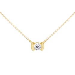 Minimalistický stříbrný náhrdelník s diamantem Gosta