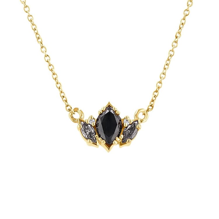 Náhrdelník s marquise salt and pepper diamanty Everline