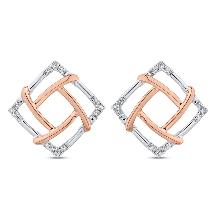 Zlaté náušnice s atypickým designem a diamanty 51641