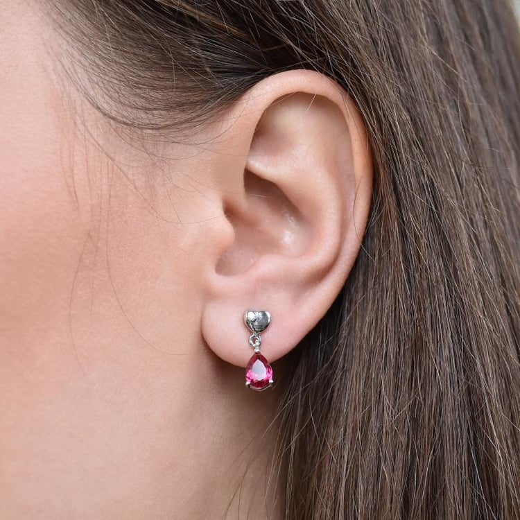 Rubínové náušnice ze stříbra 30529