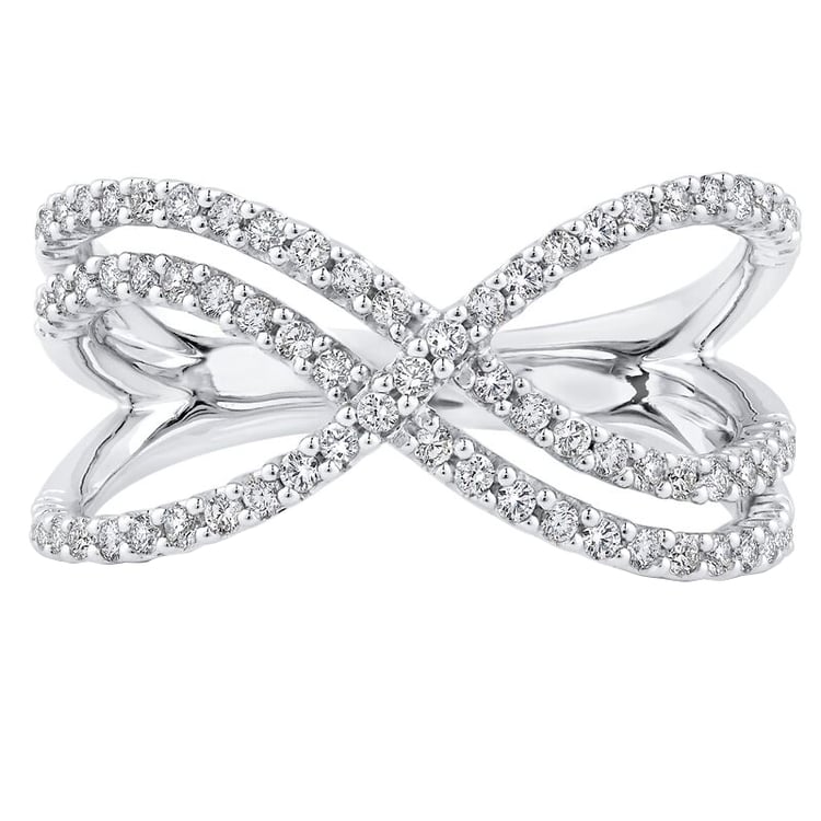 Dvojitý diamantový prsten ze zlata 79317