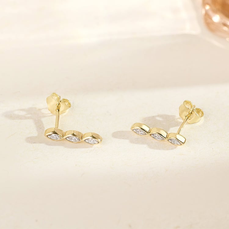 Zlaté náušnice s lab-grown diamanty Monna 163449