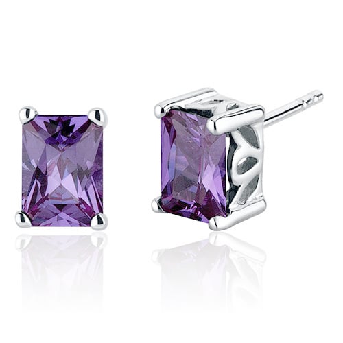 Stříbrné náušnice s alexandrity Bewo