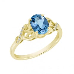 Zlatý topazový prsten s diamanty Alanyse