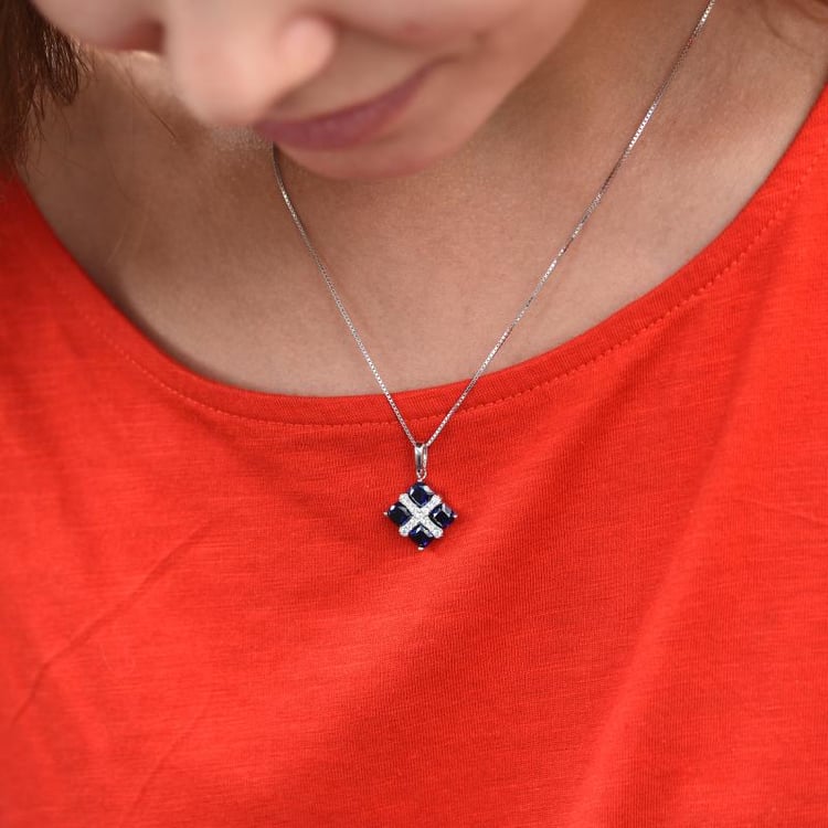 Náhrdelník se safíry a zirkony 46727