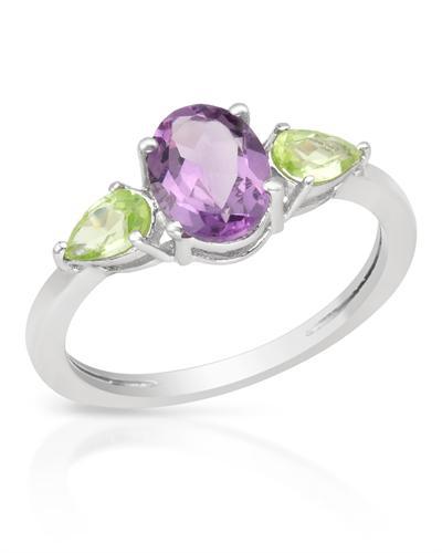 Stříbrný ametystový prsten 