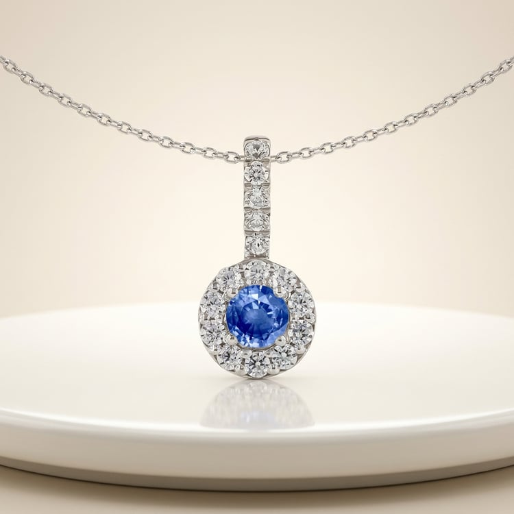 Elegantní přívěsek s modrým safírem a lab-grown diamanty Harvey 169224
