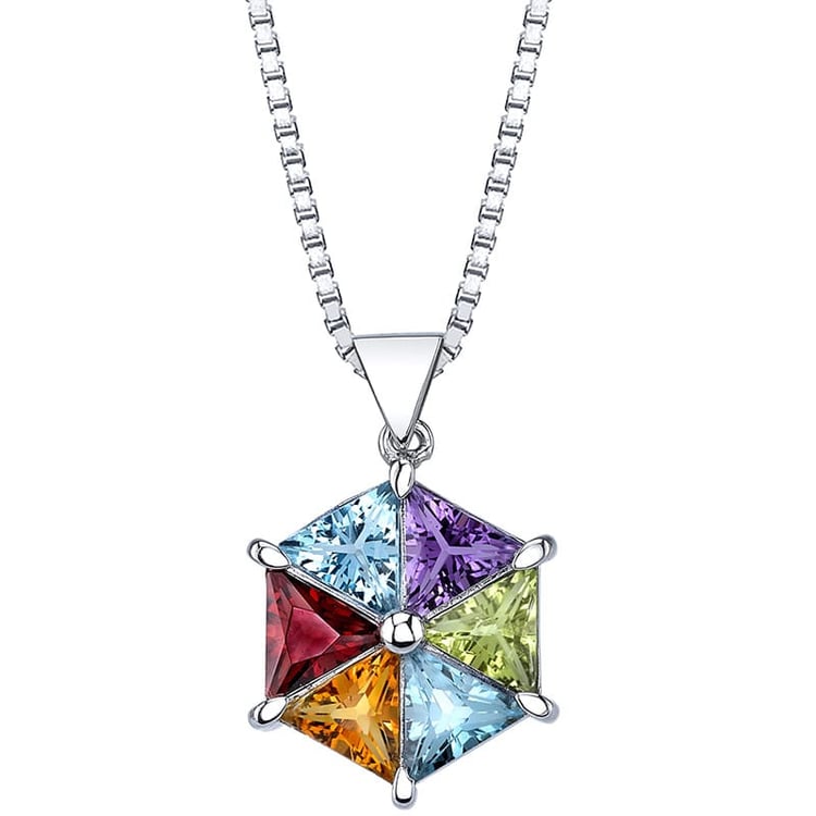 Stříbrný přívěsek s šesticí drahokamů Madoline