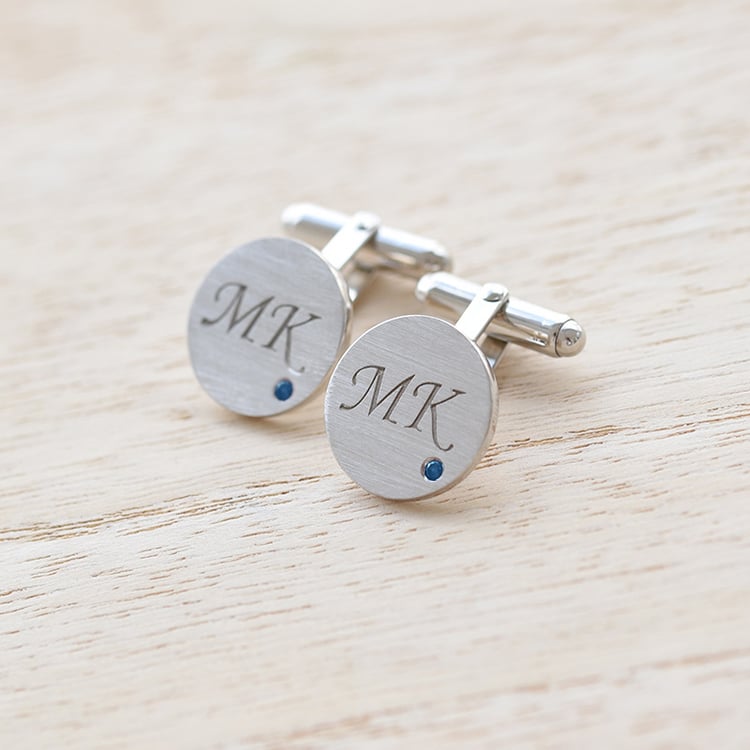 Manžetové knoflíčky s modrými diamanty 69809