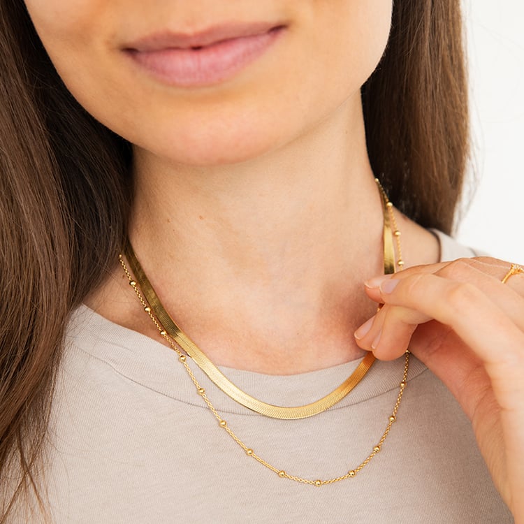 Herringbone plochý řetízek 45 cm ze stříbra 124478