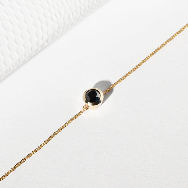 Stříbrný náramek s černým diamantem Arleth 142183