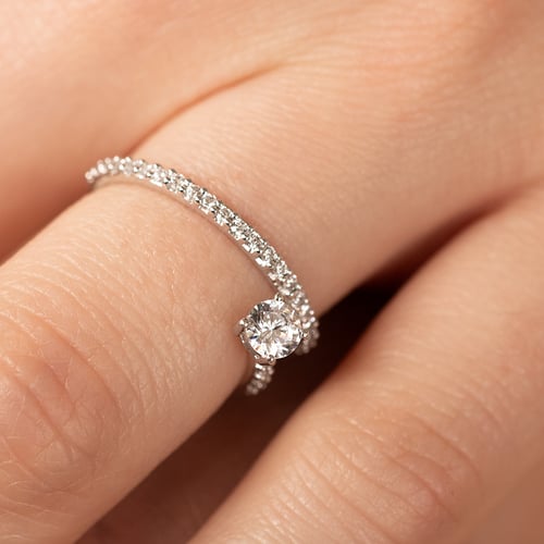Atypický zásnubní prsten s diamanty Cyrus
