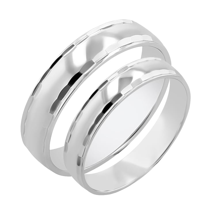 Zlaté snubní prsteny se zdobenými okraji Presca 117267