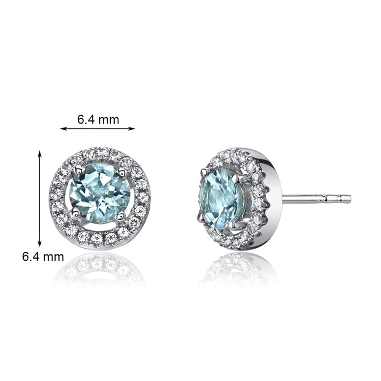 Zlaté náušnice s akvamaríny 27392