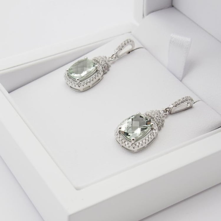 Ametystové halo náušnice 14298