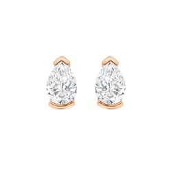 Minimalistické zlaté peckové náušnice s pear lab-grown diamanty Ronja