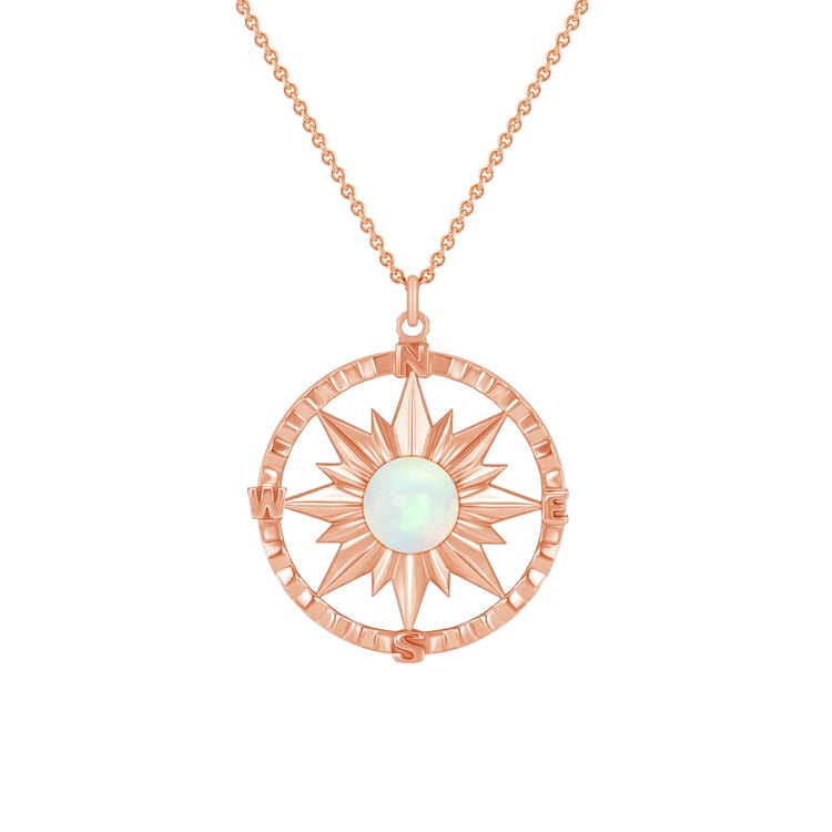 Náhrdelník kompas s opálem 48876