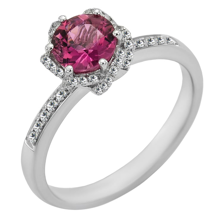 Zlatý prsten s turmalínem a diamanty Filije