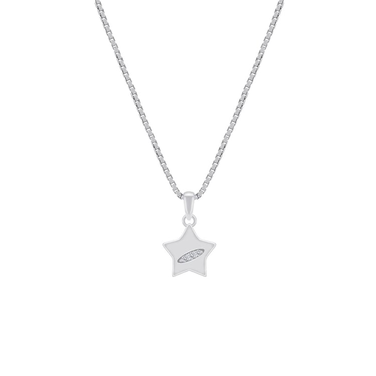 Stříbrný náhrdelník ve tvaru hvězdy s diamantem