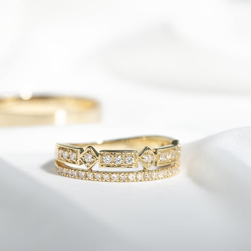 Trendy zlatý prsten s lab-grown diamanty Ward