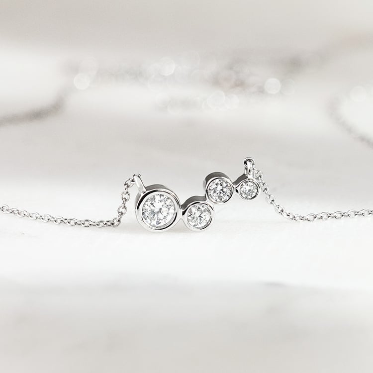 Moderní stříbrný náhrdelník s lab-grown diamanty Viola 161357