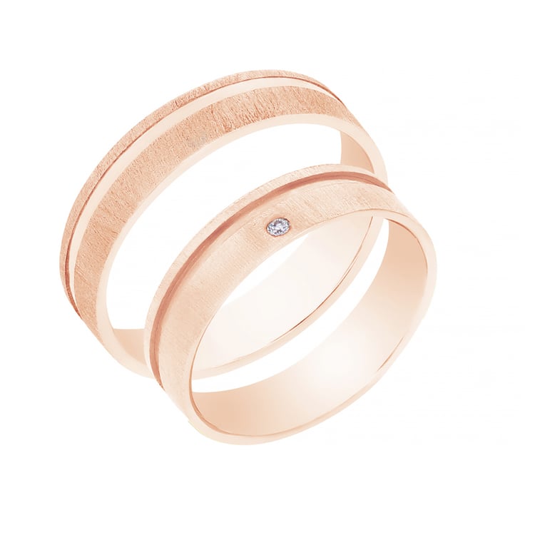 Zlaté snubní prsteny s diamantem Miah 105543