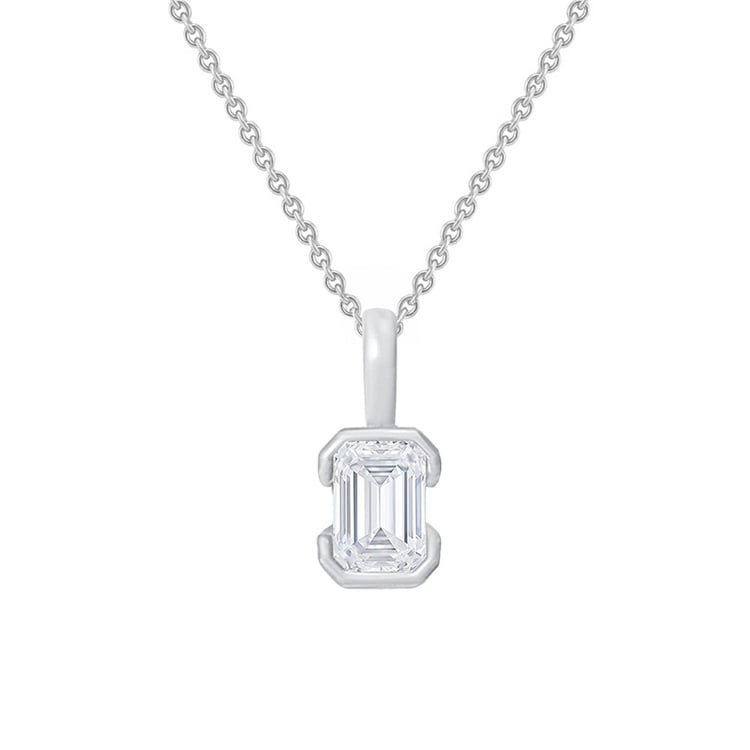 Minimalistický přívěsek ze zlata s lab-grown emeraldem Lias 162221