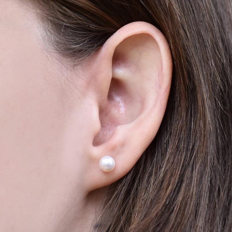 Perlové náušnice ze stříbra 26693