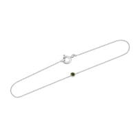 Platinový minimalistický náramek se zeleným diamantem Bonato