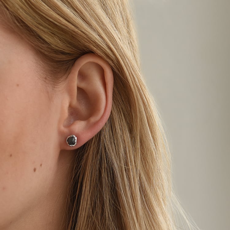 Zlaté náušnice s nebroušenými diamanty 58502