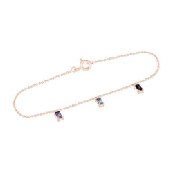 Zlatý náramek se safírem, topazem a tanzanitem Veera