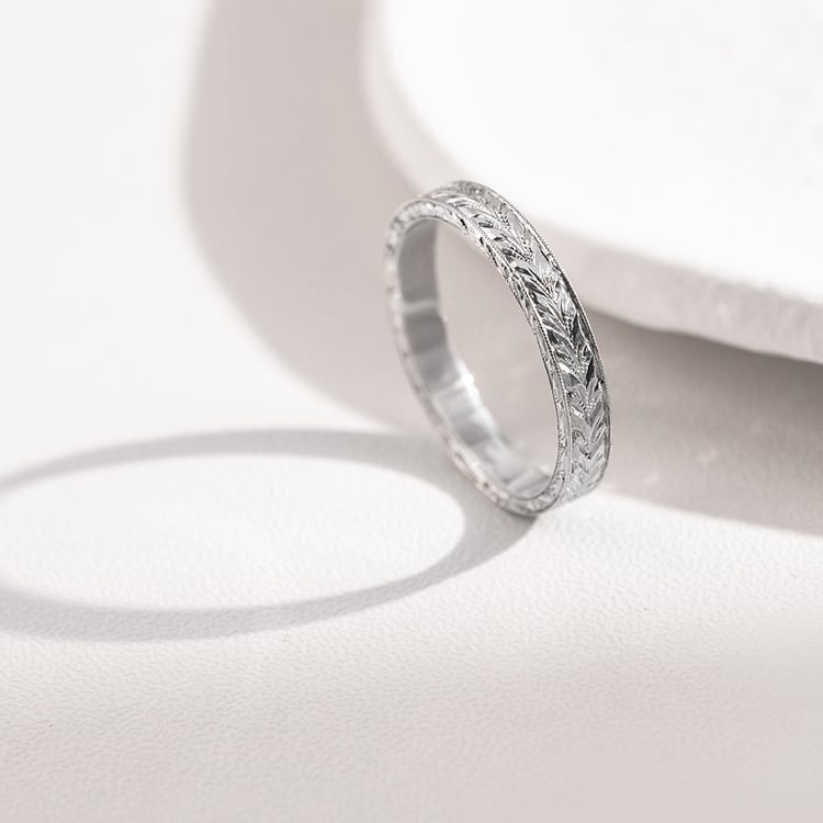 Platinové vintage snubní prsteny Hannu 157883