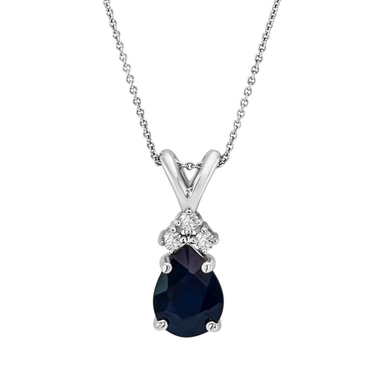 Zlatý náhrdelník se safírem a diamanty