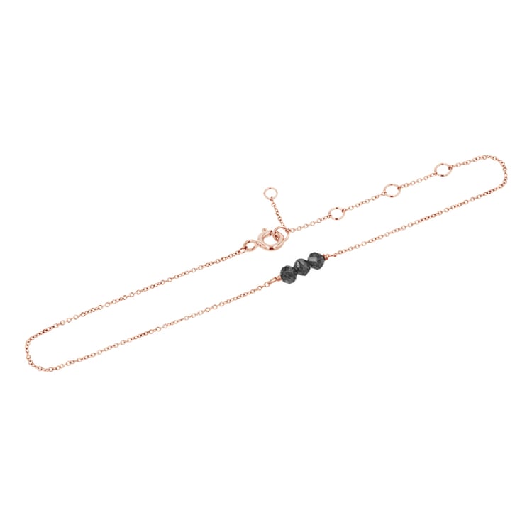 Stříbrný náramek na nohu se salt and pepper diamanty Muna