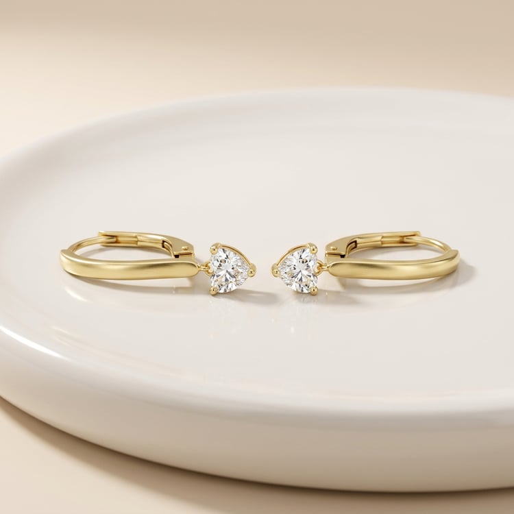 Stříbrné srdíčkové náušnice s 0.25ct lab-grown diamantem Lola 171419