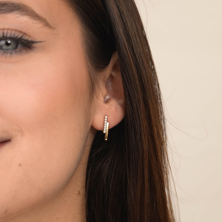 Zlaté náušnice s diamanty Key 165766