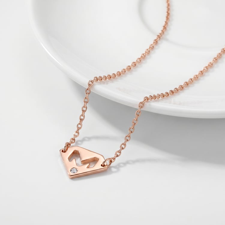 Stříbrný náhrdelník s písmenem M a diamantem Lary 168325