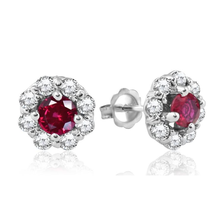 Zlaté rubínové náušnice 27605