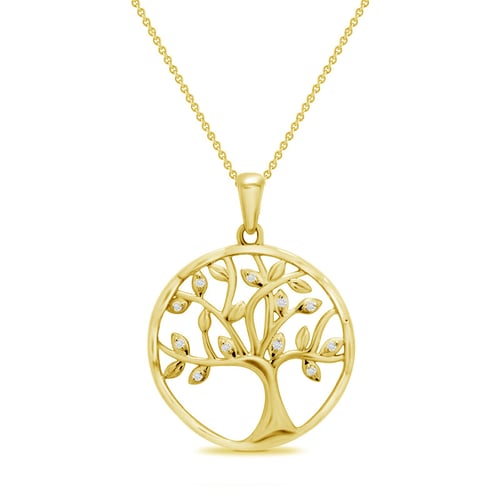 Stříbrný strom života s lab-grown diamanty Eudora